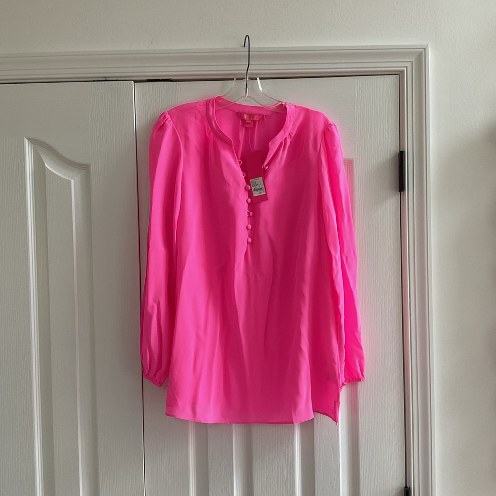 NWT Lillly Pulitzer Lana Ray Top, Prosecco Pink, Small